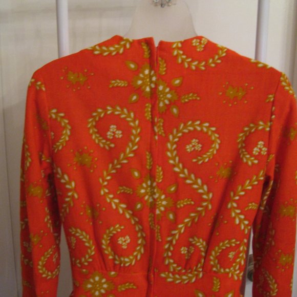 Vintage 60's Sears JR Bazaar Patterned Flower Child Dress - Picture 6 of 8